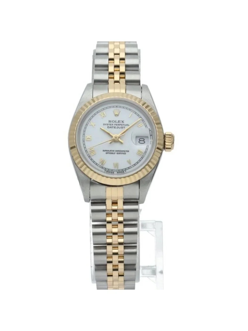 Rolex Datejust Watch 18k Yellow Gold SS White